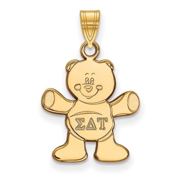 14K Plated Silver Sigma Delta Tau Small Pendant - Picture 1 of 3